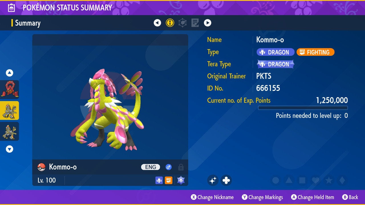 SHINY 6IV KOMMO-O EV Trained | Scarlet & Violet Pokémon | Battle Ready Competitive | Free Bonus Shiny |