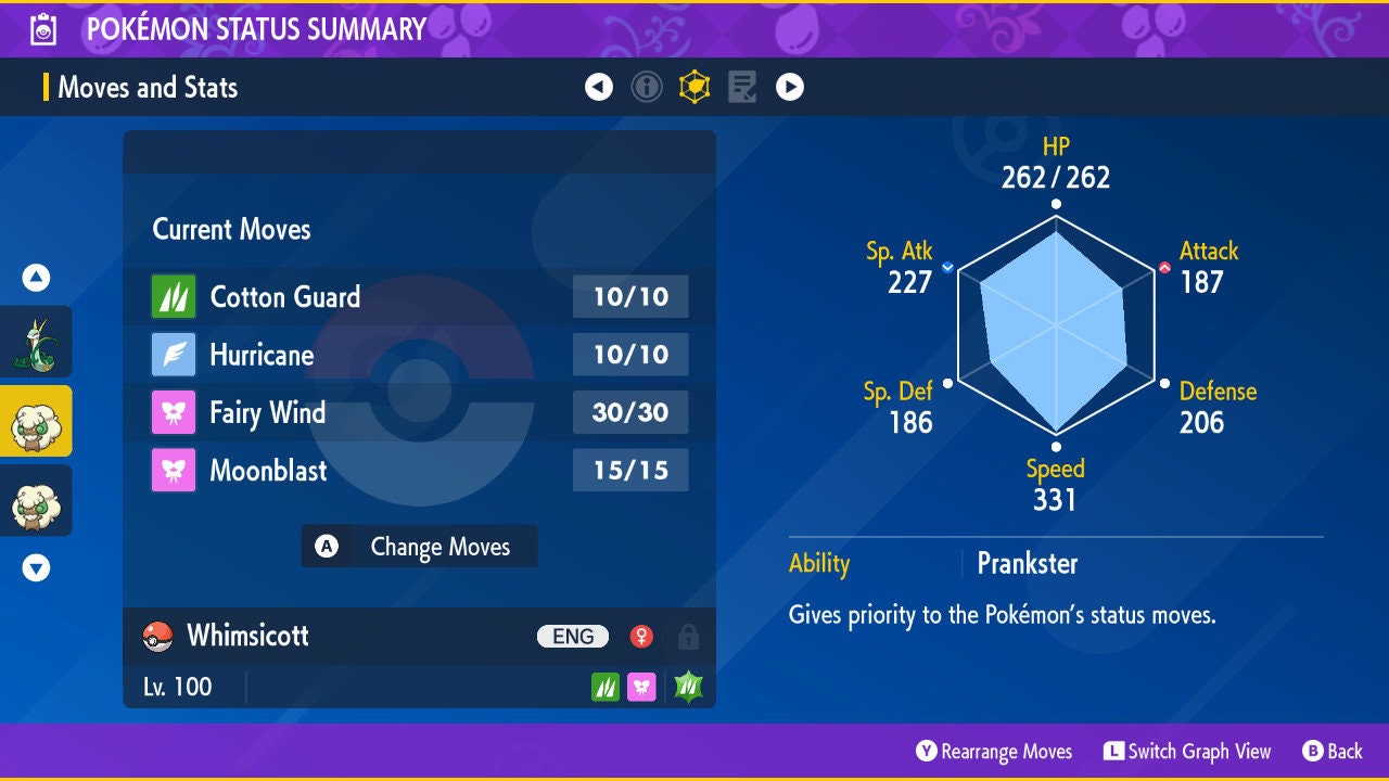 SHINY 6IV WHIMSICOTT EV Trained | Scarlet & Violet Pokémon | Battle Ready Competitive | Free Bonus Shiny |