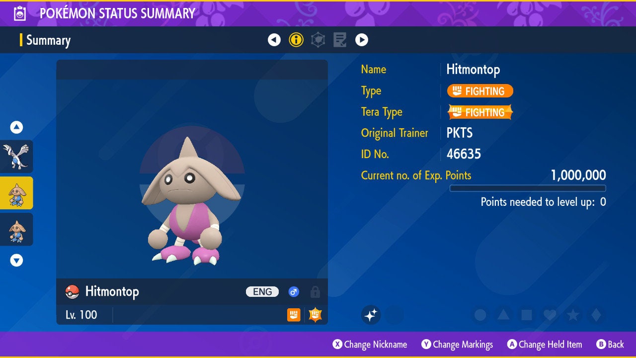 SHINY 6IV HITMONTOP EV Trained | Scarlet & Violet Pokémon | Battle Ready Competitive | Free Bonus Shiny |
