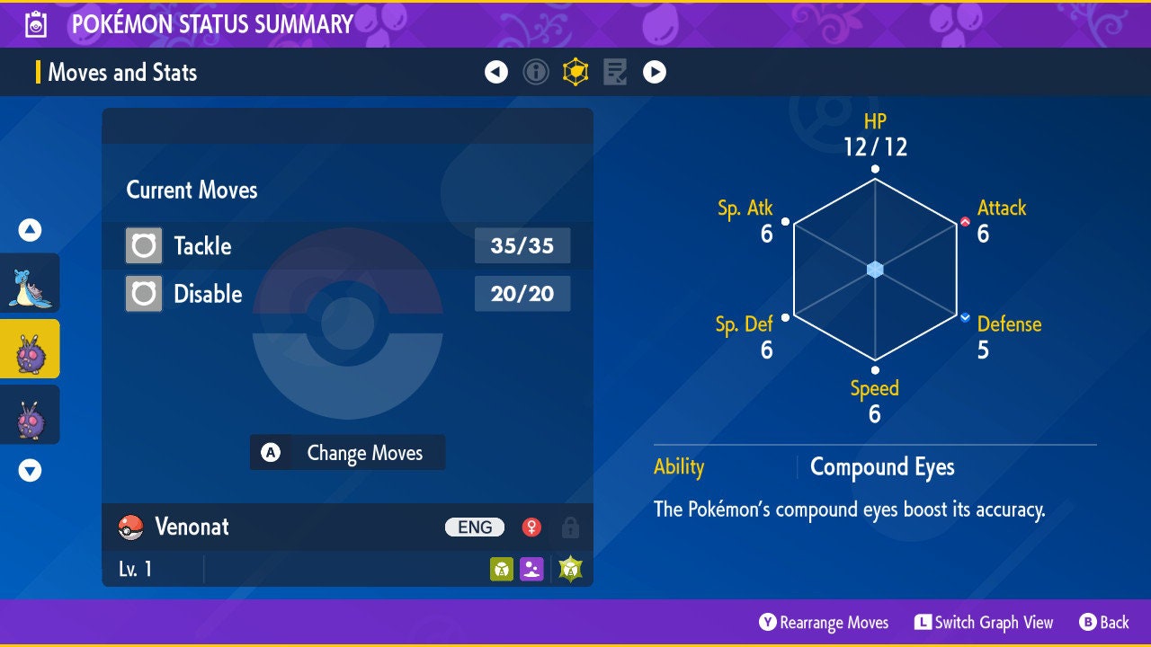 SHINY 6IV VENONAT EV Trained | Scarlet & Violet Pokémon | Battle Ready Competitive | Free Bonus Shiny |