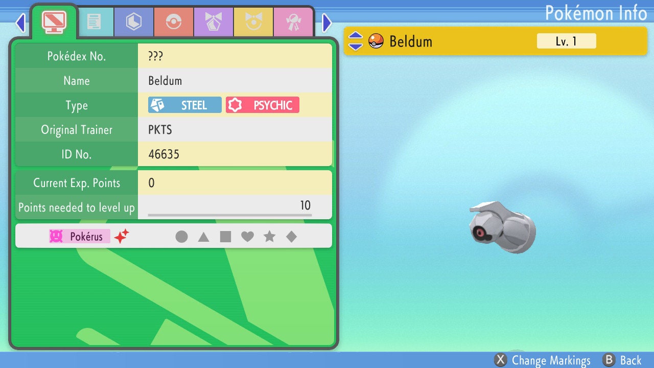SHINY 6IV BELDUM / Pokémon Brilliant Diamond and Shining Pearl / 6IV Pokemon / Shiny Pokemon / Competitive Battle Ready EVs / Free Shiny