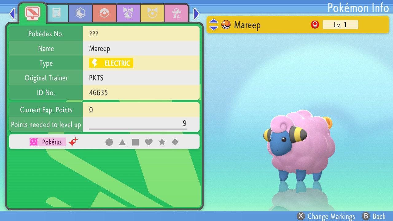SHINY 6IV MAREEP / Pokémon Brilliant Diamond and Shining Pearl / 6IV Pokemon / Shiny Pokemon / Competitive Battle Ready EVs / Free Shiny