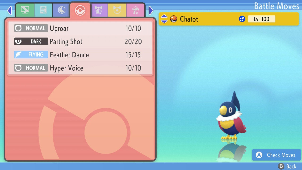 SHINY 6IV CHATOT / Pokémon Brilliant Diamond and Shining Pearl / 6IV Pokemon / Shiny Pokemon / Competitive Battle Ready EVs / Free Shiny