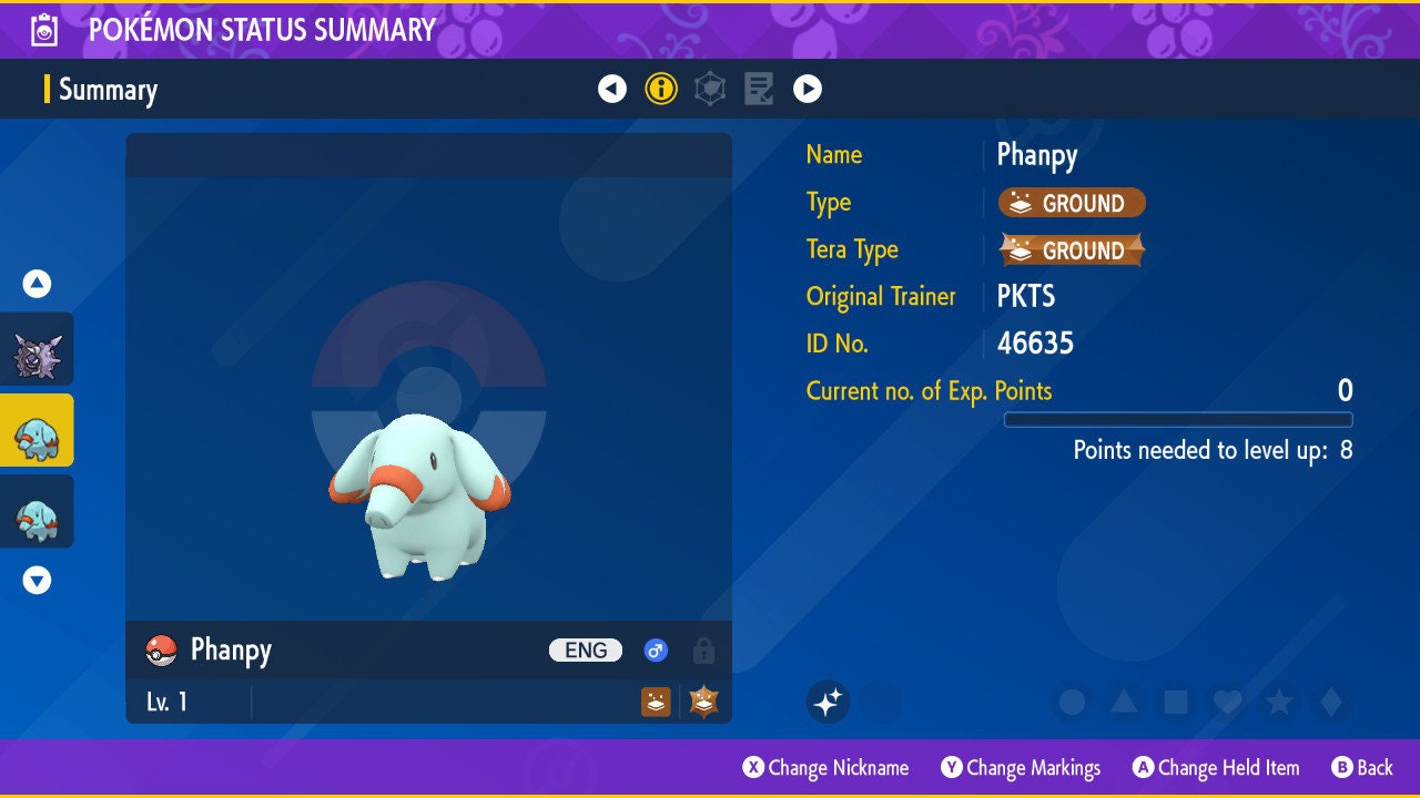 SHINY 6IV PHANPY EV Trained | Scarlet & Violet Pokémon | Battle Ready Competitive | Free Bonus Shiny |