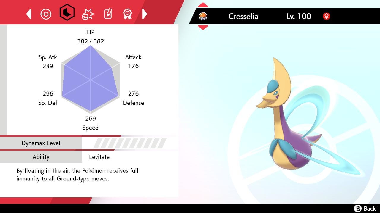 SHINY 6IV CRESSELIA EV Trained | Sword & Shield Pokémon | Battle Ready Competitive | Free Bonus Shiny |