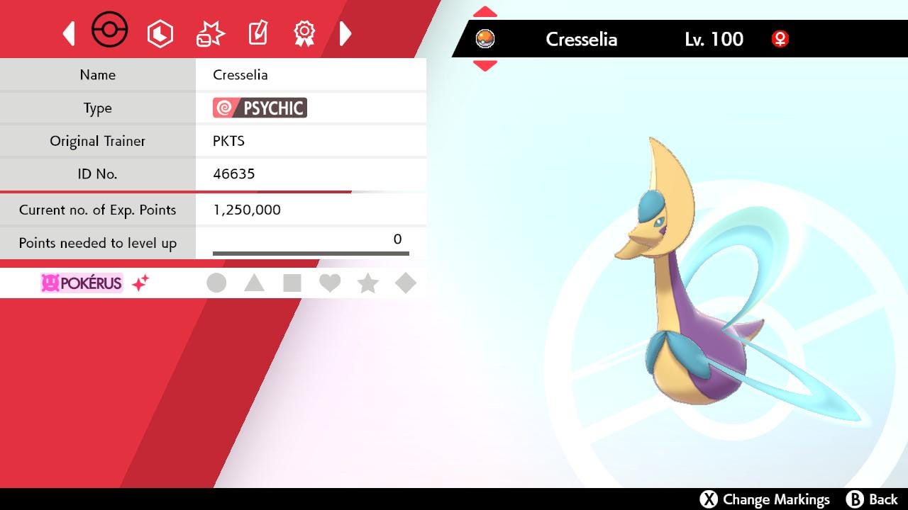 SHINY 6IV CRESSELIA EV Trained | Sword & Shield Pokémon | Battle Ready Competitive | Free Bonus Shiny |