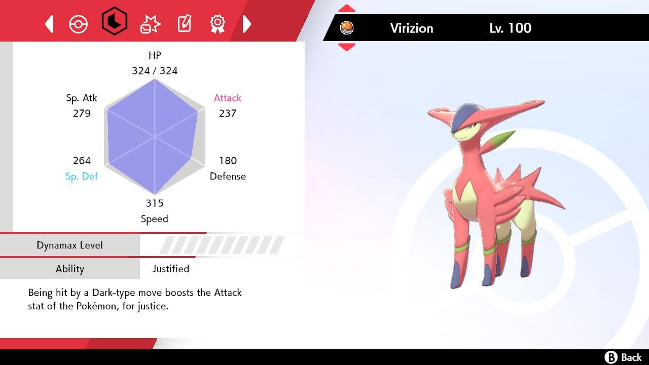 SHINY 6IV VIRIZION EV Trained | Sword & Shield Pokémon | Battle Ready Competitive | Free Bonus Shiny |