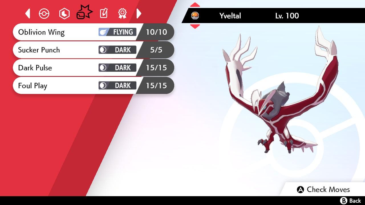 SHINY 6IV YVELTAL EV Trained | Sword & Shield Pokémon | Battle Ready Competitive | Free Bonus Shiny |