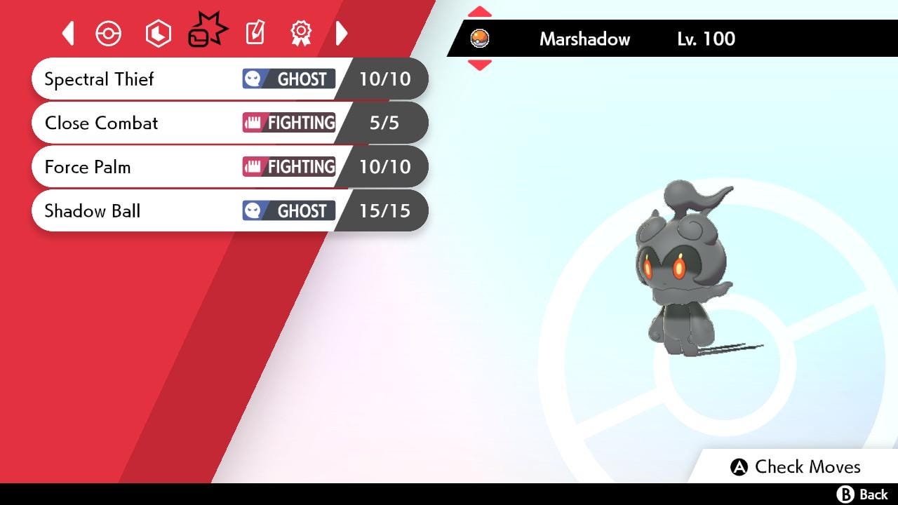 Non-SHINY 6IV MARSHADOW EV Trained | Sword & Shield Pokémon | Battle Ready Competitive | Free Bonus Shiny |