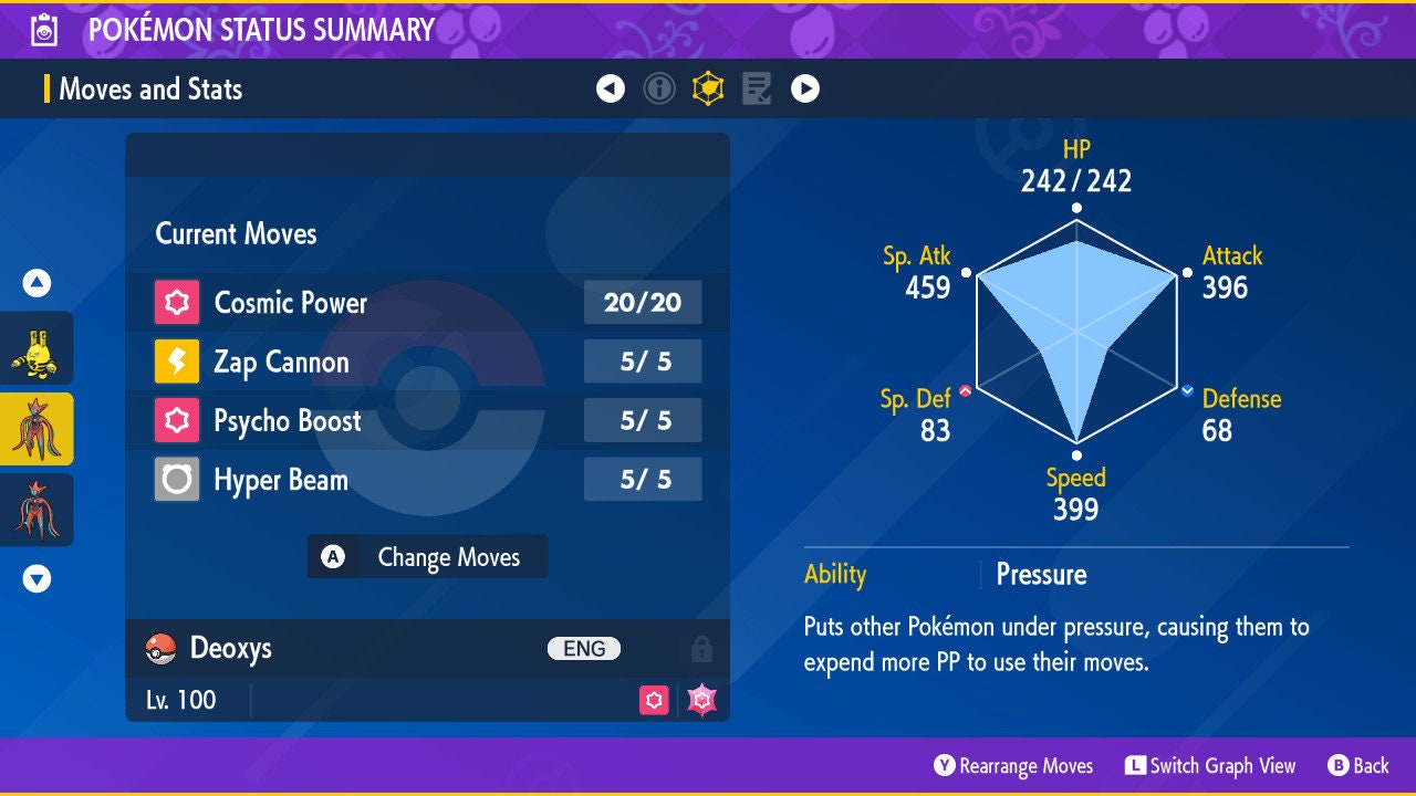 SHINY 6IV Attack Forme DEOXYS / Pokémon Scarlet and Violet / 6IV Pokemon / Shiny Pokemon / Mythical Pokemon / Fast Trade / Pokerus /