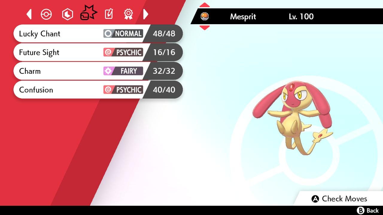 SHINY 6IV MESPRIT EV Trained | Sword & Shield Pokémon | Battle Ready Competitive | Free Bonus Shiny |