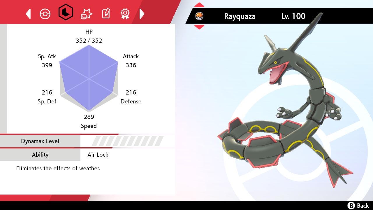 SHINY 6IV RAYQUAZA EV Trained | Sword & Shield Pokémon | Battle Ready Competitive | Free Bonus Shiny |