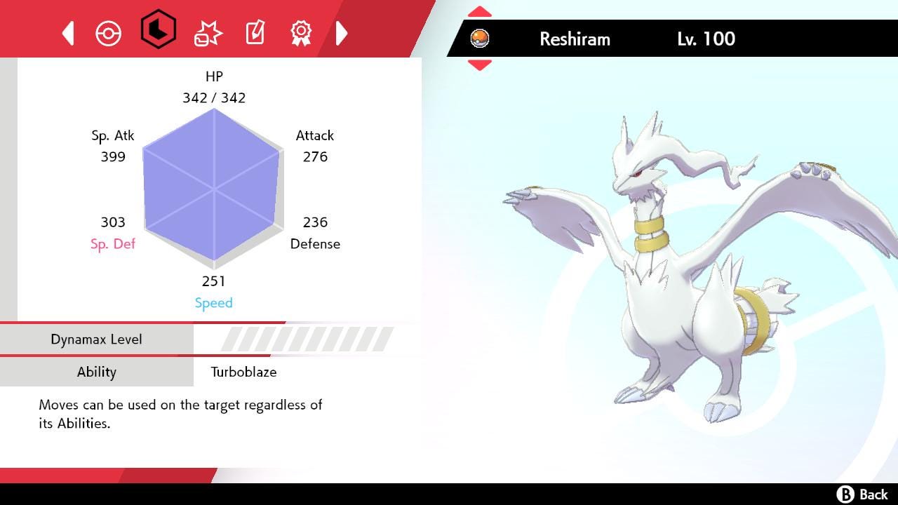 SHINY 6IV RESHIRAM EV Trained | Sword & Shield Pokémon | Battle Ready Competitive | Free Bonus Shiny |
