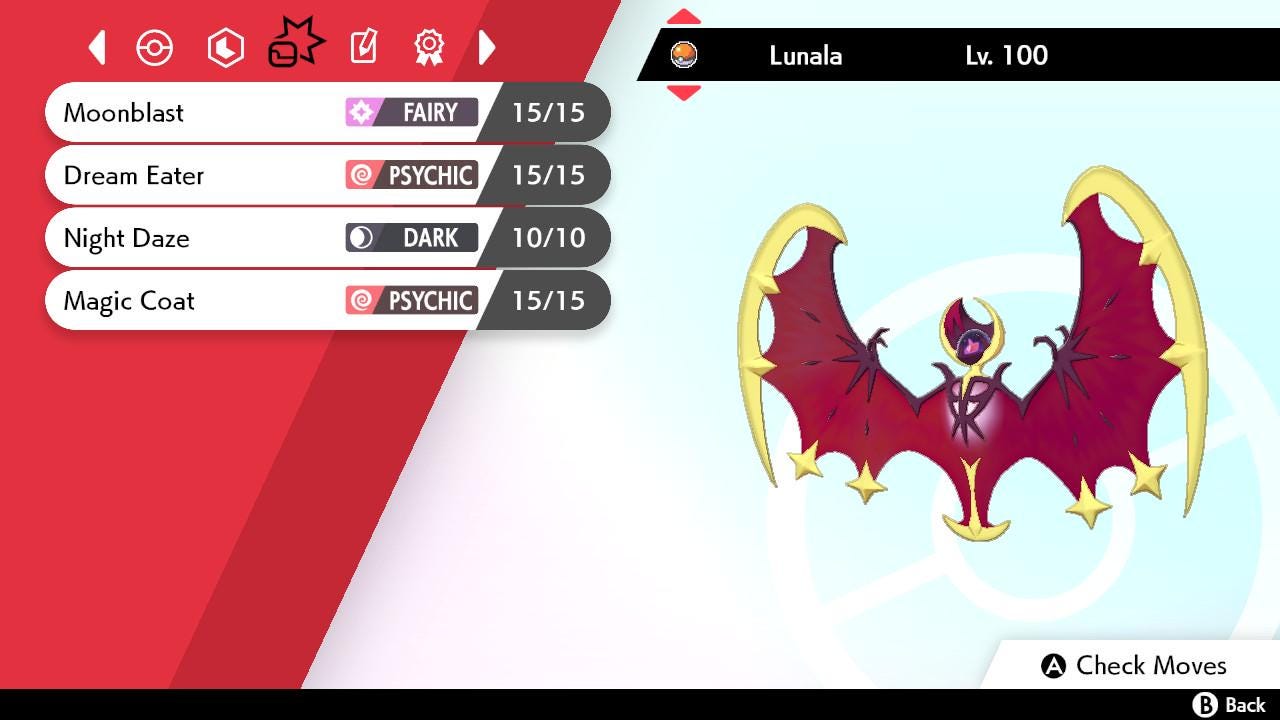 SHINY 6IV LUNALA EV Trained | Sword & Shield Pokémon | Battle Ready Competitive | Free Bonus Shiny |