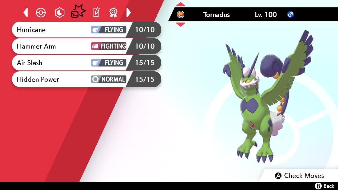 SHINY 6IV Therian Forme TORNADUS / Pokémon Sword and Shield / 6IV Pokemon / Shiny Pokemon / Competitive Battle Ready + EVs / Free Shiny /