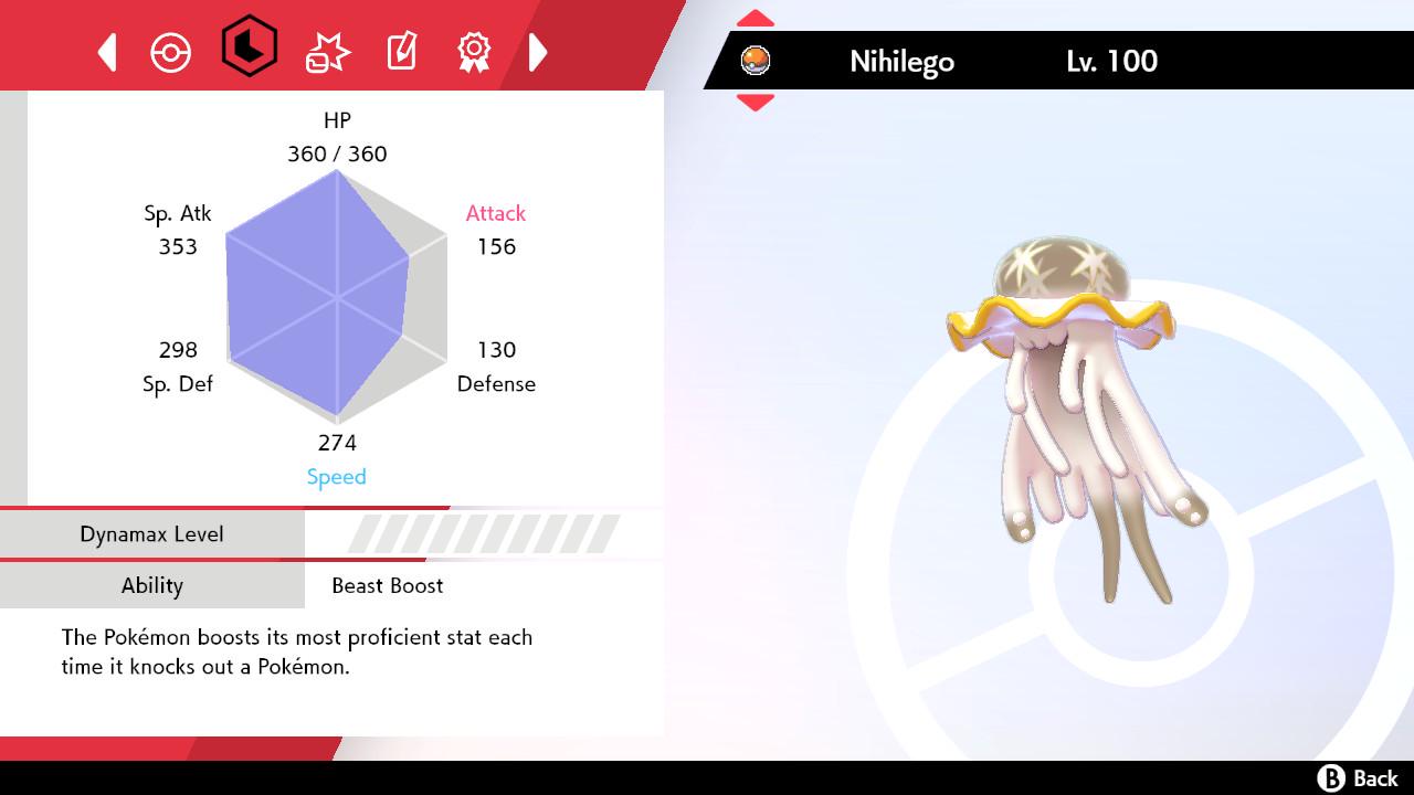 SHINY 6IV NIHILEGO EV Trained | Sword & Shield Pokémon | Battle Ready Competitive | Free Bonus Shiny |