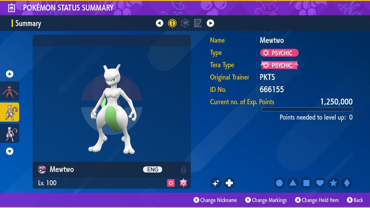 SHINY 6IV MEWTWO EV Trained | Scarlet & Violet Pokémon | Battle Ready Competitive | Free Bonus Shiny |