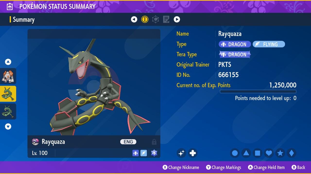 SHINY 6IV RAYQUAZA EV Trained | Scarlet & Violet Pokémon | Battle Ready Competitive | Free Bonus Shiny |