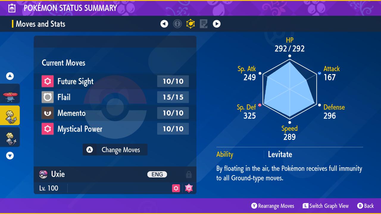 SHINY 6IV UXIE EV Trained | Scarlet & Violet Pokémon | Battle Ready Competitive | Free Bonus Shiny |
