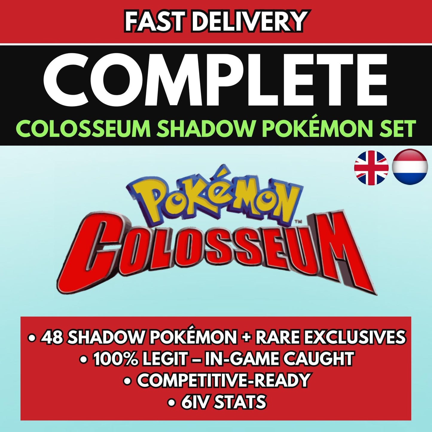 Pokémon Colosseum Bundle Pack, Pokemon Home Shadow Pokémon Colosseum Bundle, 6IV Competitive, Home Trade, Battle Ready, Fast Delivery