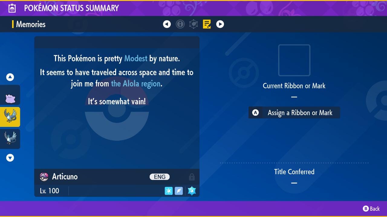 SHINY 6IV ARTICUNO / Pokémon Scarlet and Violet / Legendary Pokemon / Shiny Pokemon / Competitive Battle Ready / Free Shiny / EV Trained