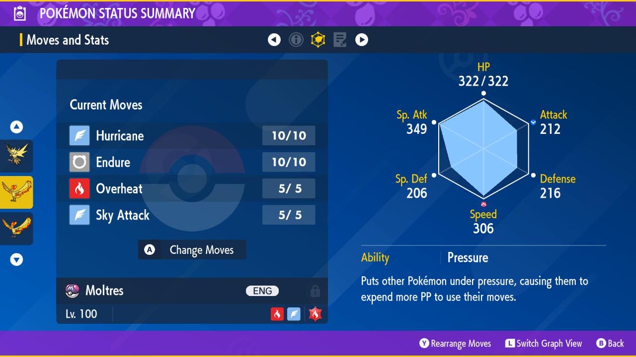 SHINY 6IV MOLTRES / Pokémon Scarlet and Violet / Legendary Pokemon / Shiny Pokemon / Competitive Battle Ready / Free Shiny / EV Trained