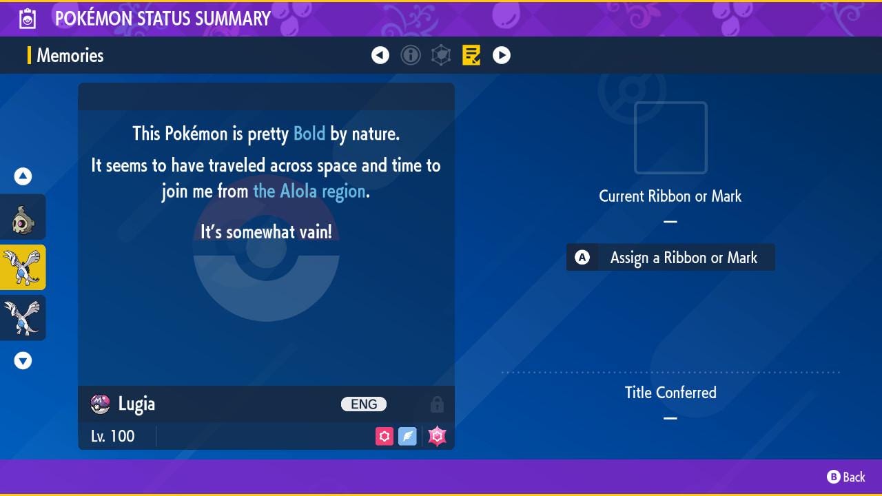 SHINY 6IV LUGIA / Pokémon Scarlet and Violet / 6IV Pokemon / Shiny Pokemon / Competitive / Free Shiny / Fast Trade / Pokerus /