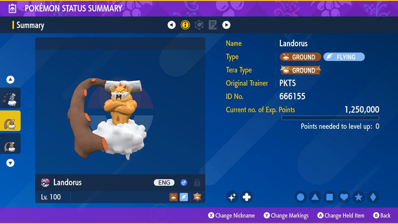 SHINY 6IV LANDORUS EV Trained | Scarlet & Violet Pokémon | Battle Ready Competitive | Free Bonus Shiny |