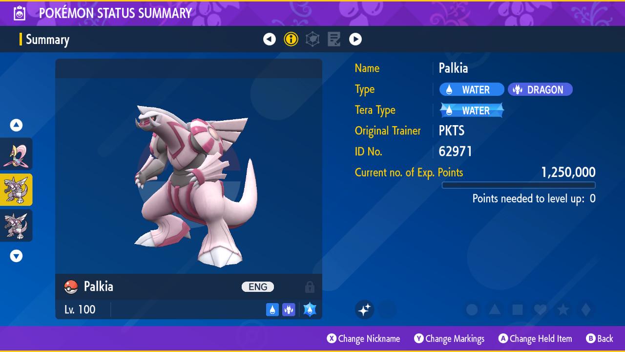 SHINY 6IV PALKIA EV Trained | Scarlet & Violet Pokémon | Battle Ready Competitive | Free Bonus Shiny |