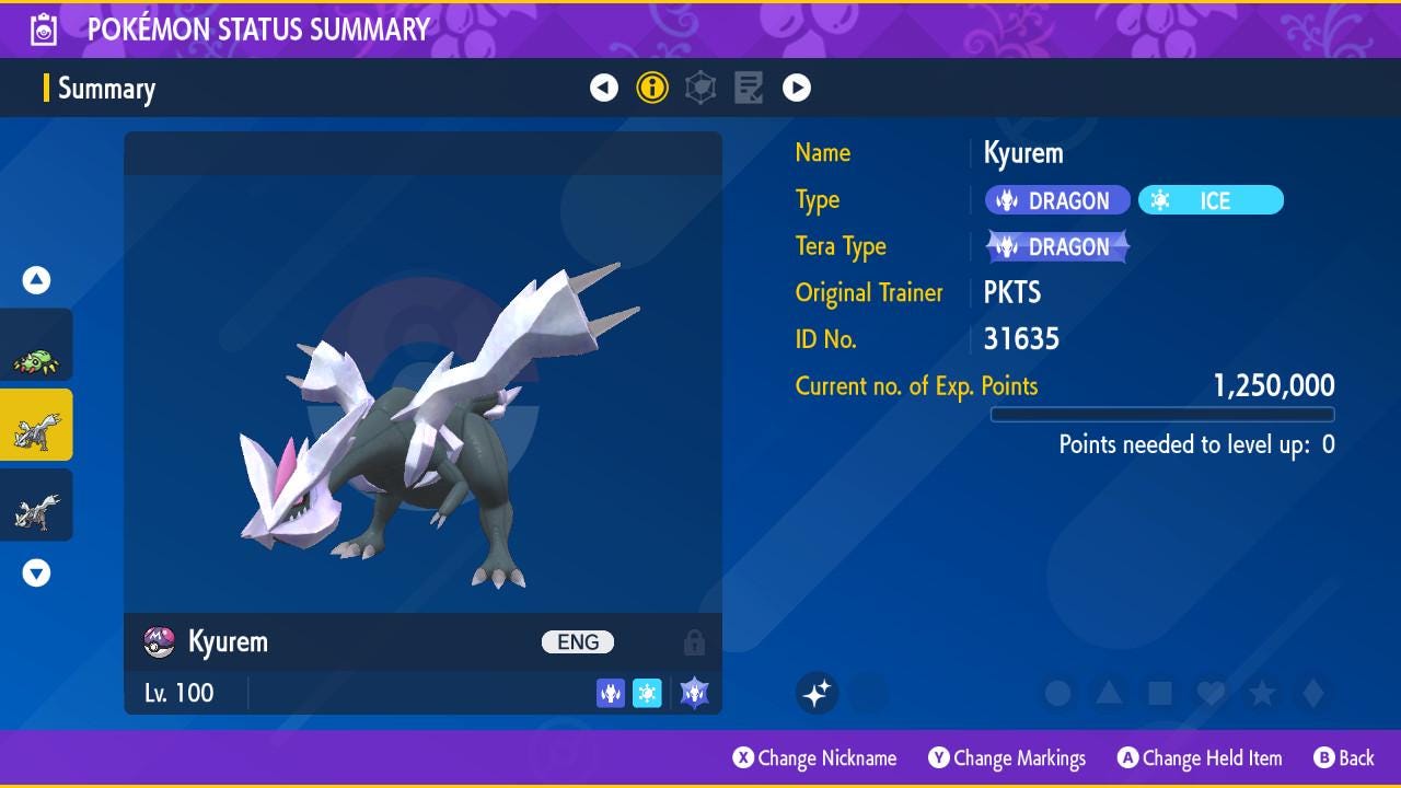 SHINY 6IV KYUREM / Pokémon Scarlet and Violet / 6IV Pokemon / Shiny Pokemon / Competitive / Free Shiny / Fast Trade / Pokerus /