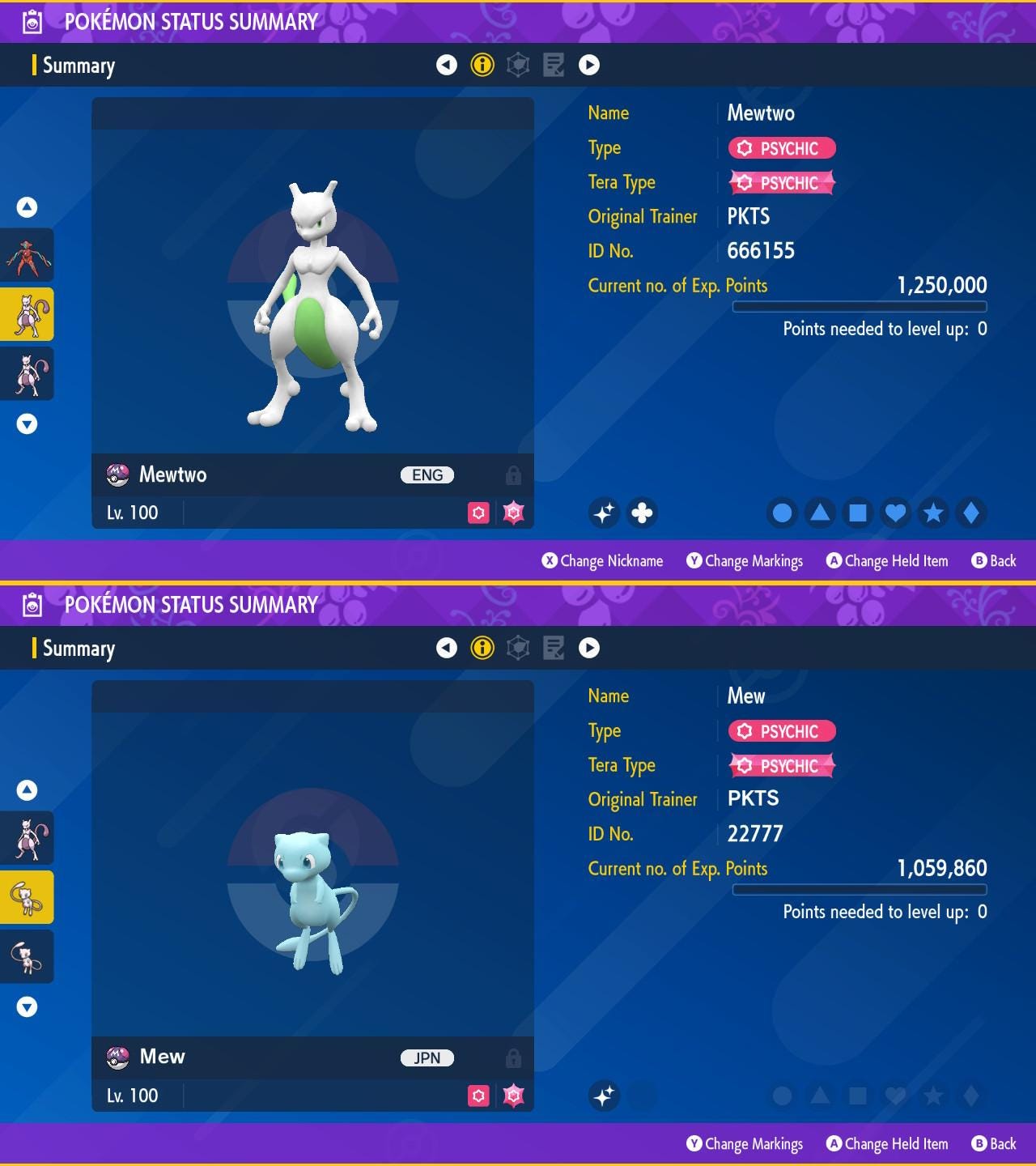 SHINY Mewtwo, Mew Bundle Pack 6IV EV / Pokémon Scarlet and Violet / 6IV Pokemon / Shiny Pokemon / Free Shiny / EV Trained