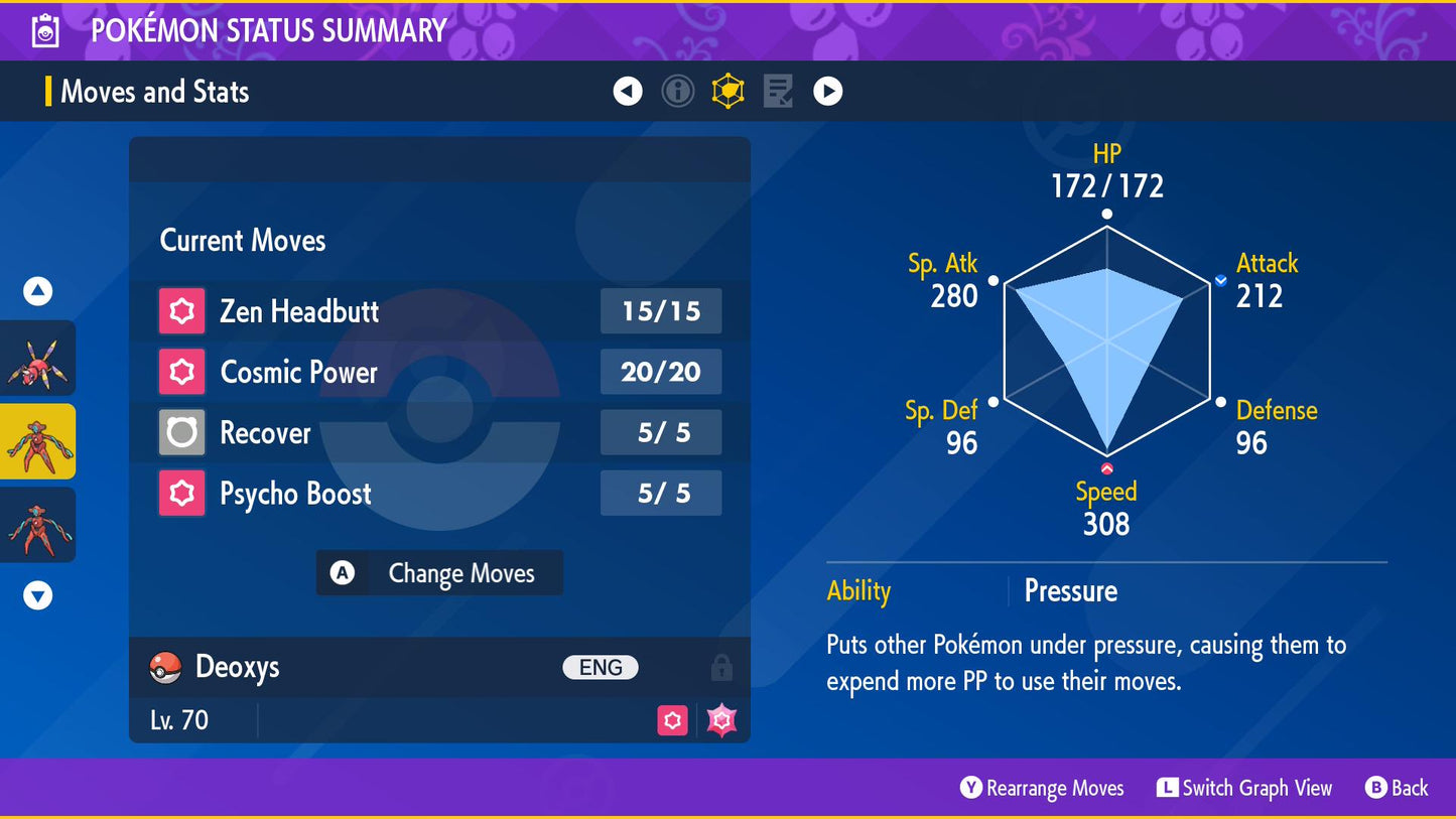 Event DEOXYS SPACE C | Lv.70 Original Pokémon | Scarlet & Violet + HOME Compatible | Timid Nature | Bonus Gift Included