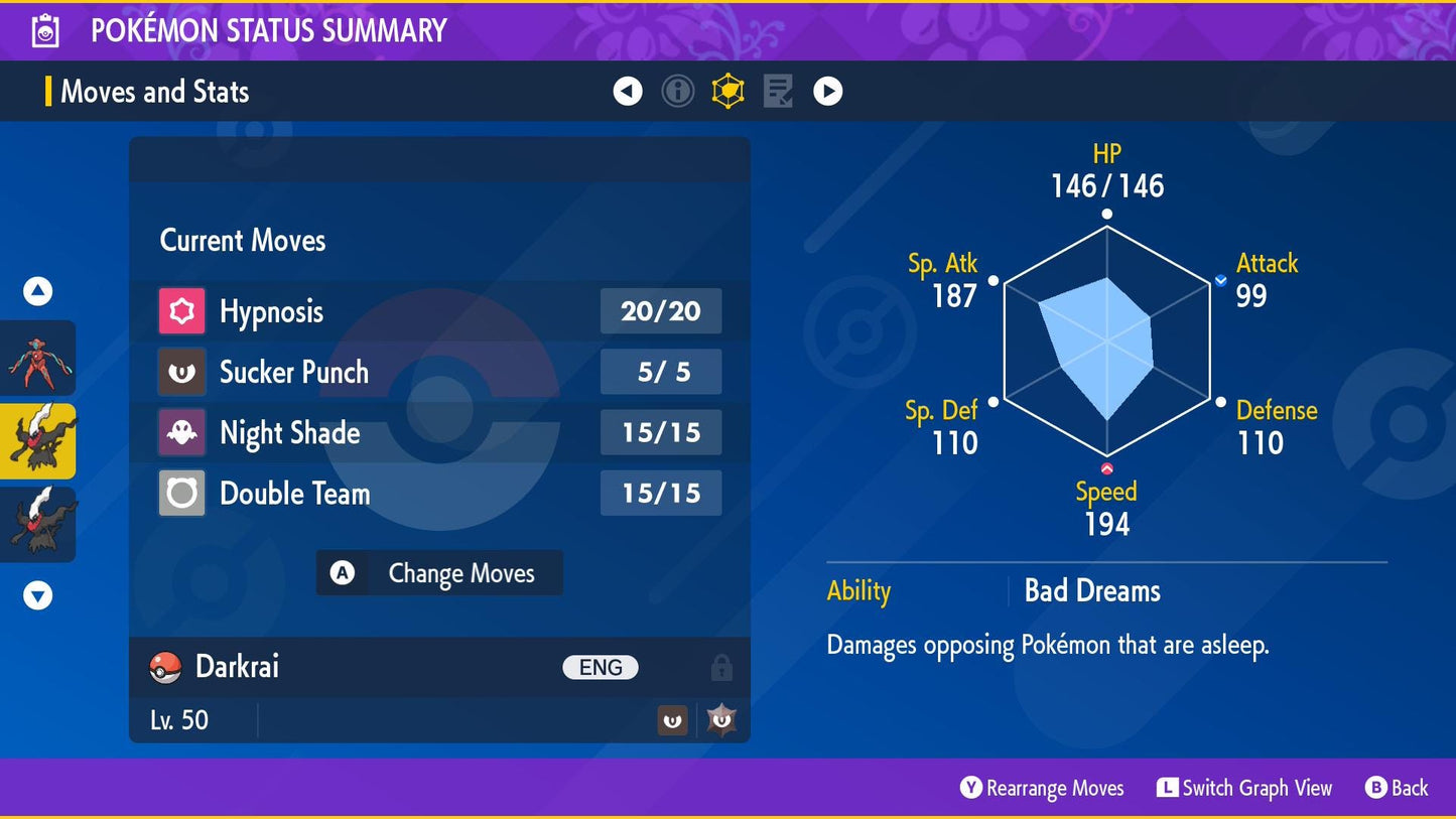 Event DARKRAI Almia | Lv.50 Original Pokémon | Scarlet & Violet + HOME Compatible | English Name | Bonus Gift Included