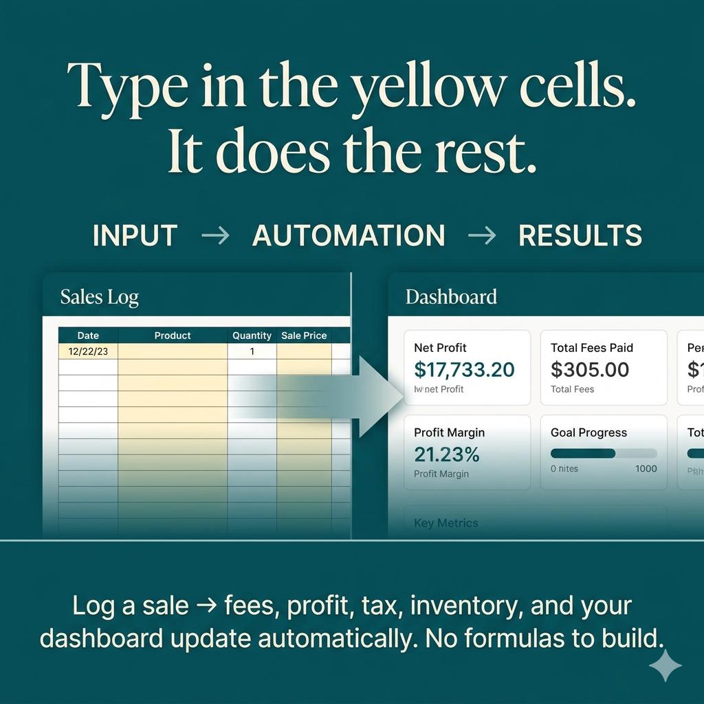 Etsy Bookkeeping Spreadsheet Profit Tracker Sales Tax Dashboard for Etsy Sellers Small Business Income Expense Tracker Google Sheets Excel - PokeTradingShop