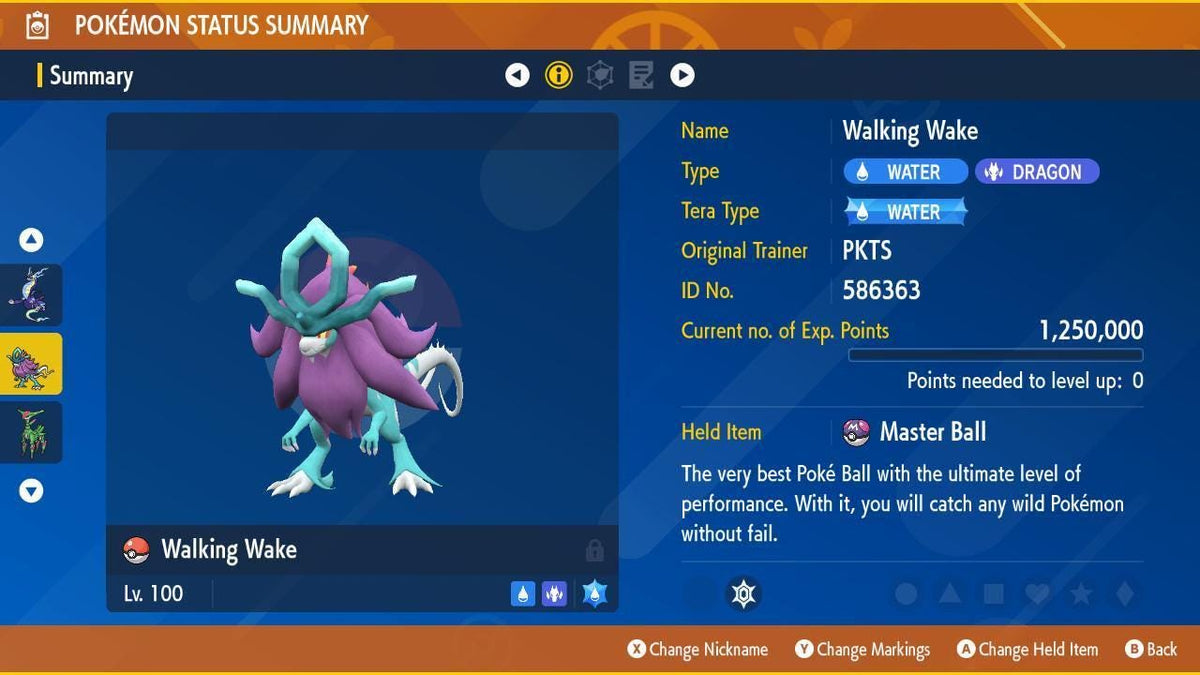 Non Shiny WALKING WAKE Ev Trained Scarlet Violet Pokémon Battle Ready Competitive Free Bonus Shiny Fast Delivery - Image 1
