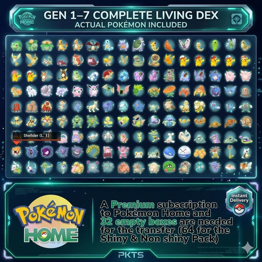 Complete Pokemon HOME Shiny Living Dex Gen 1 to 7 Finish Your Pokedex Fast Every Form Legendary Mythical Collection - Image 2