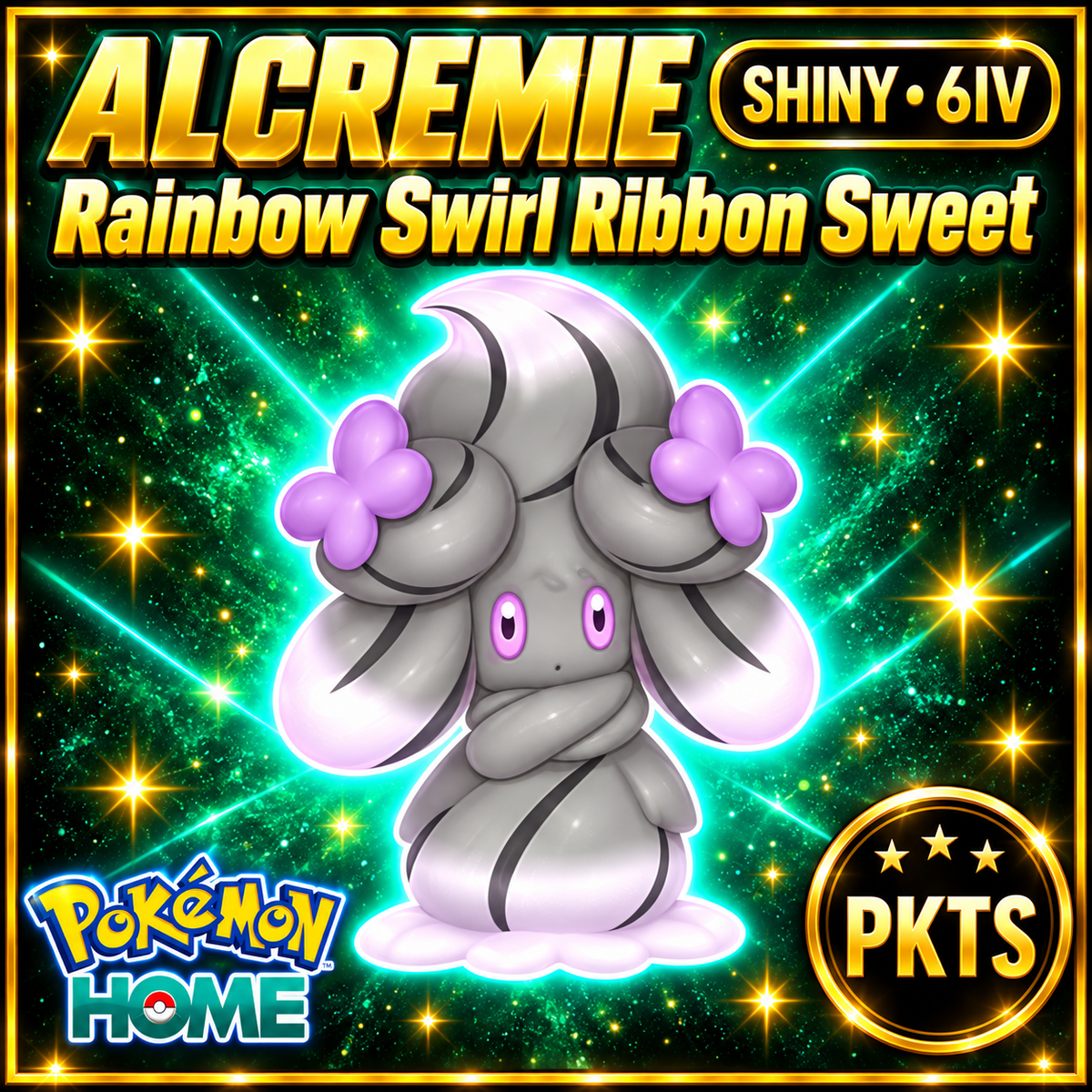 Shiny Alcremie Ribbon Sweet Pokémon Sword Shield 6IV PKTS