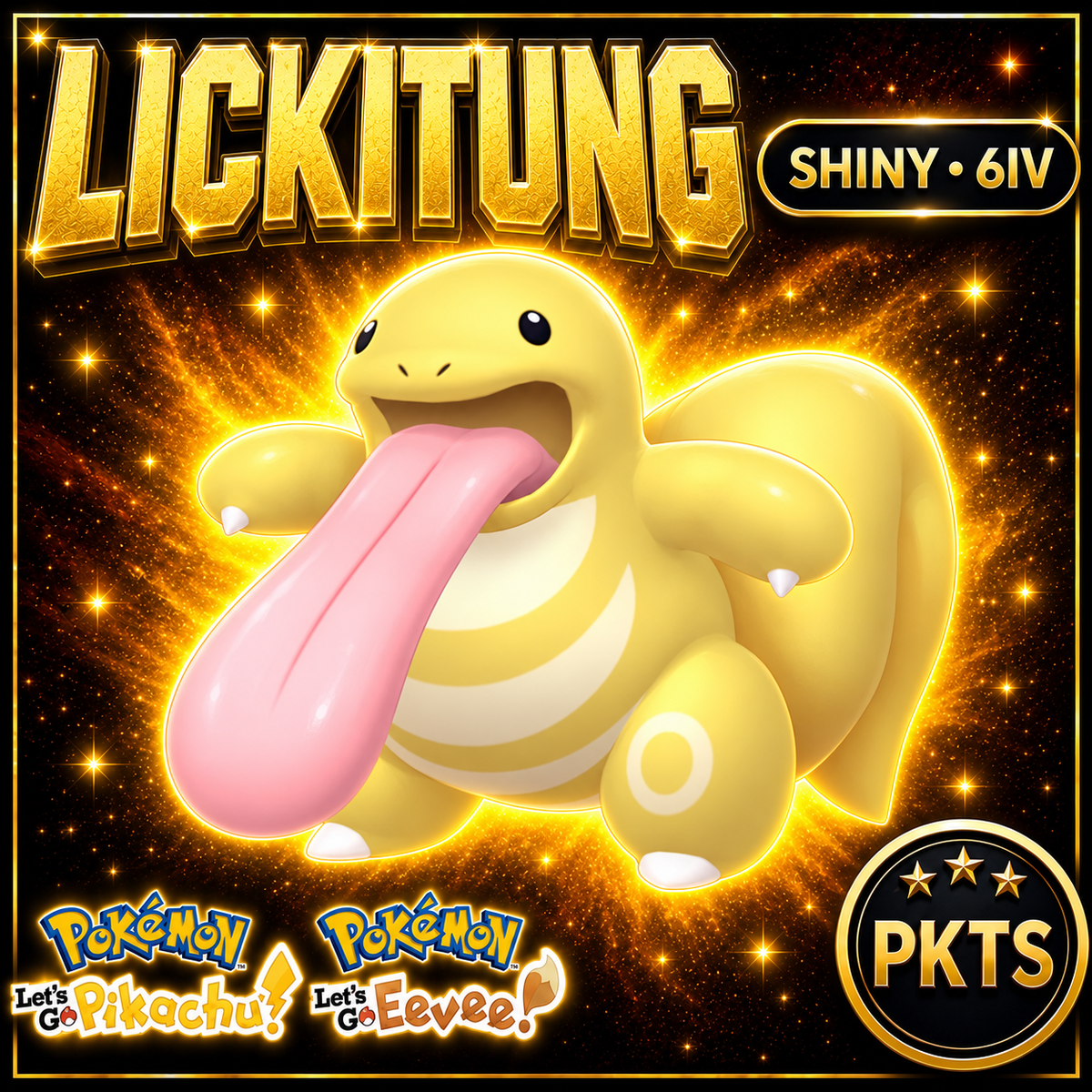 Shiny Lickitung 6IV — Pokémon Let’s Go Pikachu & Let’s Go Eevee — PKTS