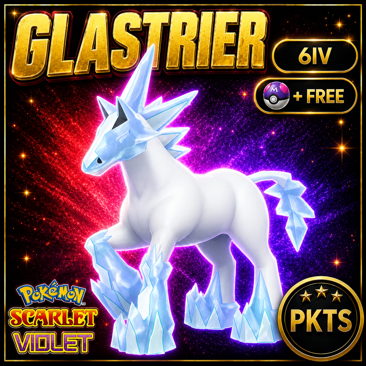Non-Shiny Glastrier 6IV Pokémon Scarlet Violet Link Trade | PKTS