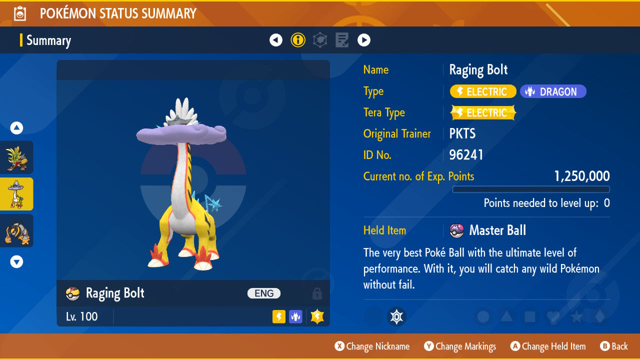 Non-SHINY 6IV RAGING BOLT Ev Trained | Scarlet & Violet Pokémon | Battle Ready Competitive | Free Bonus Shiny | 50% Off Now