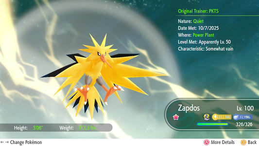 SHINY 6IV Zapdos EV Trained | Pokémon Let’s Go Pikachu & Eevee | Battle Ready Competitive | Free Bonus Shiny | 50% Off Now