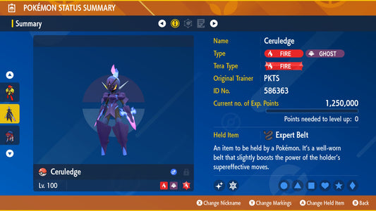 SHINY 6IV CERULEDGE / Pokémon Scarlet and Violet / 6IV Pokemon / Shiny Pokemon / Competitive / Fast Trade / Pokerus / Rare Pokemon