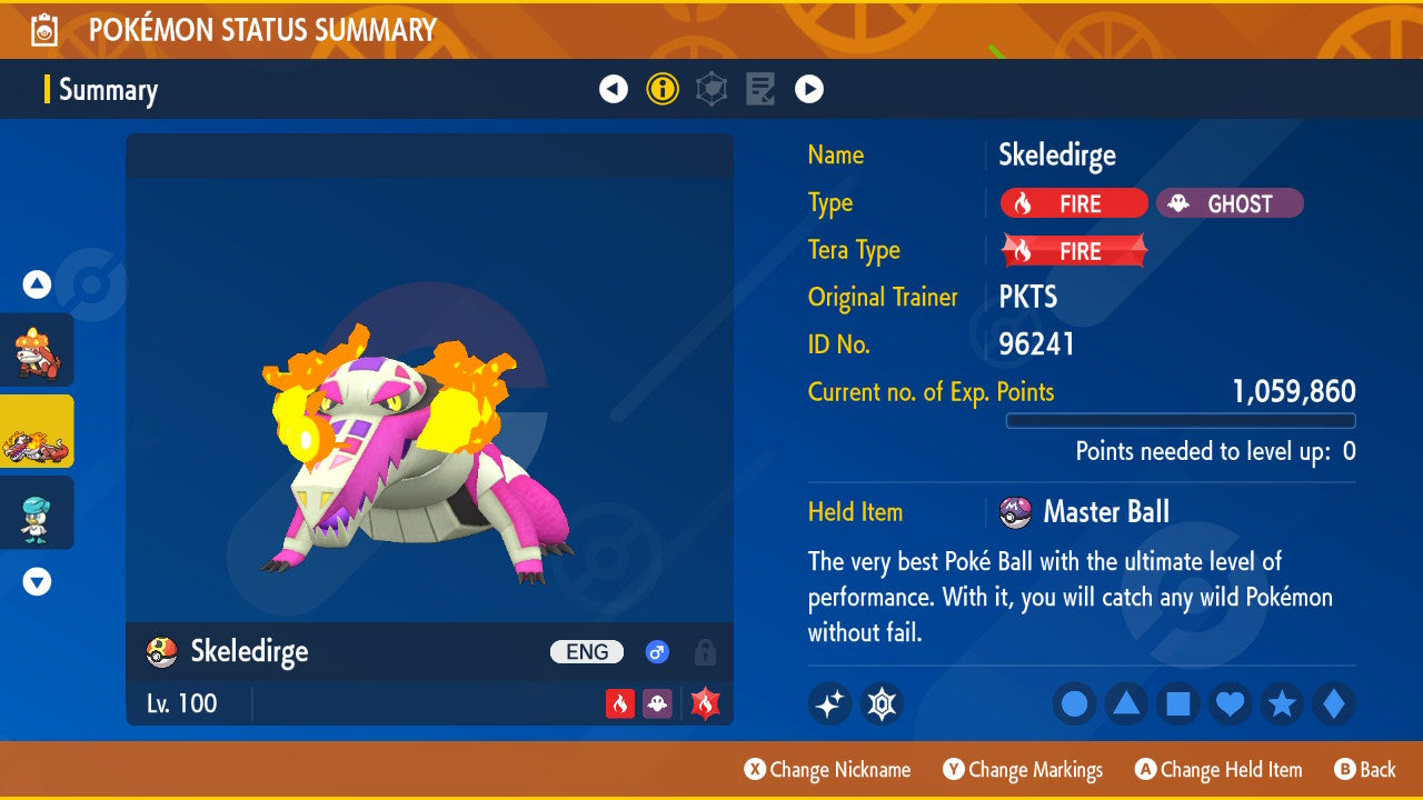 SHINY 6IV SKELEDIRGE / Pokémon Scarlet and Violet / 6IV Pokemon / Shiny Pokemon / Competitive / Fast / Pokerus / Rare Pokemon