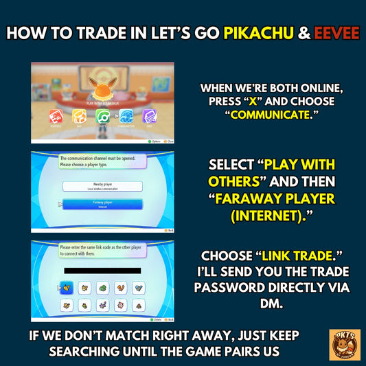 6IV CUSTOM POKÉMON / Pokémon Lets Go Pikachu & Lets Go Eevee / Choose Pokemon, Shiny, Level, EV's, Nature, Gender, Moves / Free Shiny