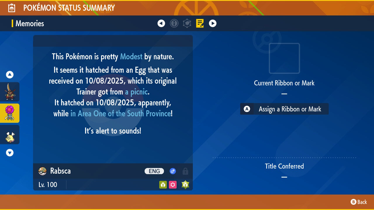 SHINY 6IV RABSCA / Pokémon Scarlet and Violet / 6IV Pokemon / Shiny Pokemon / Competitive / Fast / Pokerus / Rare Pokemon