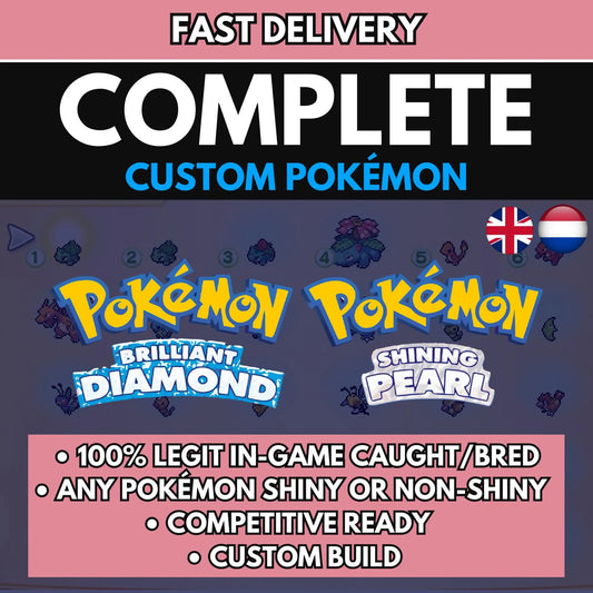 6IV CUSTOM POKÉMON / Pokémon Brilliant Diamond & Shining Pearl / Choose Pokemon, Shiny, Level, EV's, Nature, Gender, Moves / Free Shiny