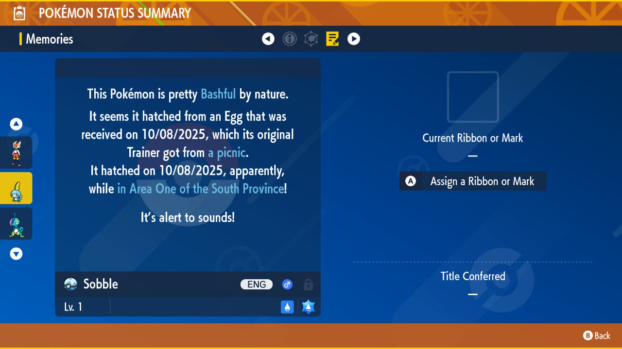 SHINY 6IV SOBBLE / Pokémon Scarlet and Violet / 6IV Pokemon / Shiny Pokemon / Competitive / Fast / Pokerus / Rare Pokemon