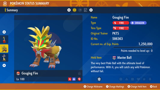 Non-SHINY 6IV GOUGING FIRE Ev Trained | Scarlet & Violet Pokémon | Battle Ready Competitive | Free Bonus Shiny | 50% Off Now