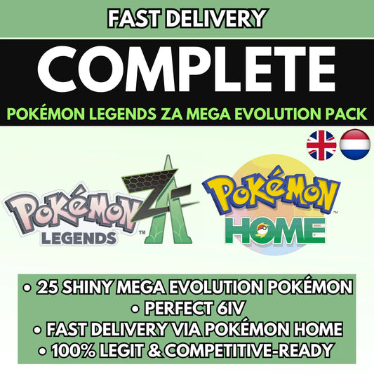 Pokémon Legends ZA 25x SHINY Mega Evolution Pack – Pre-Order / Pokémon HOME Instant Delivery / Perfect 6IV Competitive Bundle