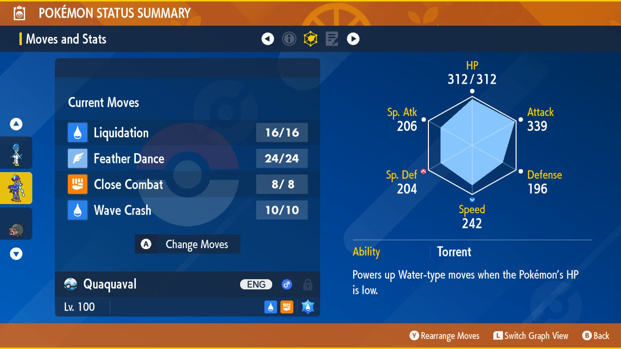 SHINY 6IV QUAQUAVAL / Pokémon Scarlet and Violet / 6IV Pokemon / Shiny Pokemon / Competitive / Fast / Pokerus / Rare Pokemon